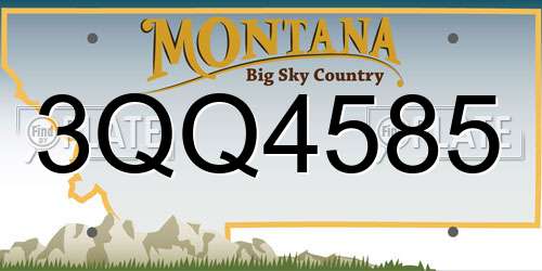 3QQ4585 Montana License Plate
