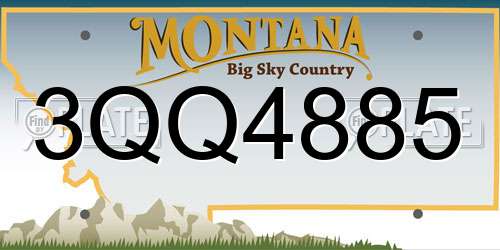 3QQ4885 Montana License Plate