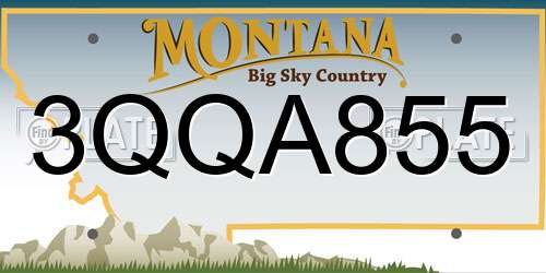 3QQA855 Montana License Plate