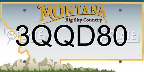 3QQD80 Montana License Plate