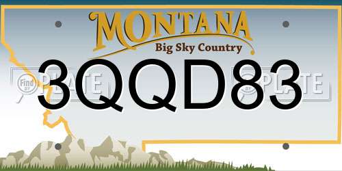 3QQD83 Montana License Plate