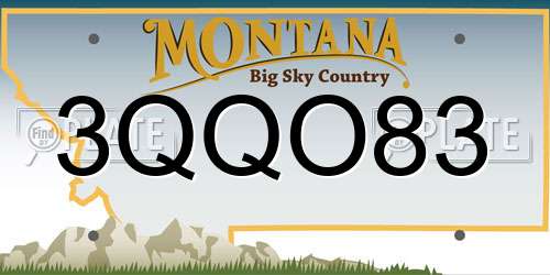3QQO83 Montana License Plate