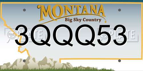 3QQQ53 Montana License Plate
