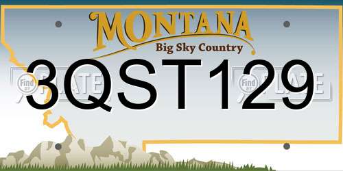 3QST129 Montana License Plate
