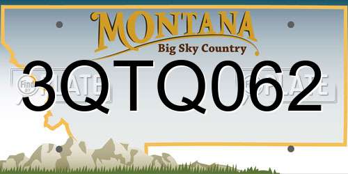 3QTQ062 Montana License Plate