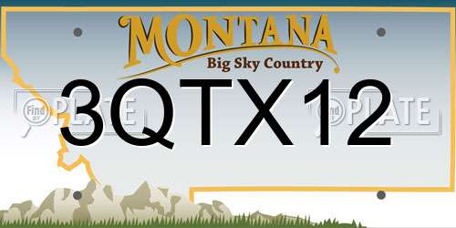3QTX12 Montana License Plate
