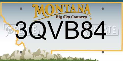 3QVB84 Montana License Plate