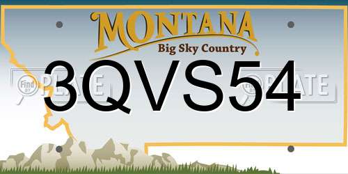 3QVS54 Montana License Plate