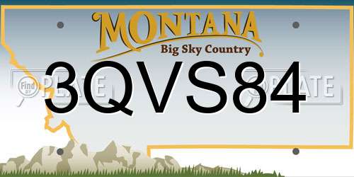 3QVS84 Montana License Plate