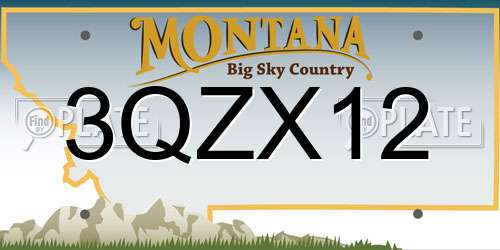 3QZX12 Montana License Plate