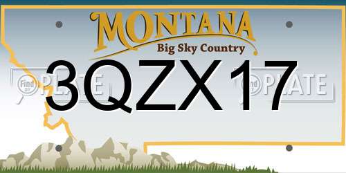 3QZX17 Montana License Plate