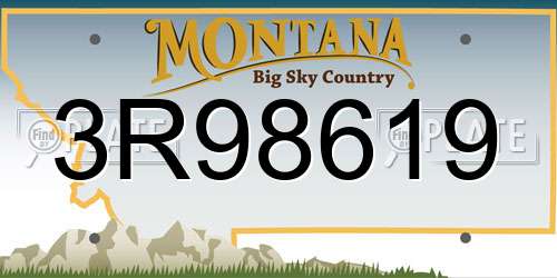 3R98619 Montana License Plate