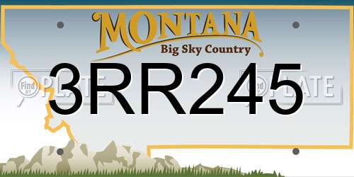 3RR245 Montana License Plate