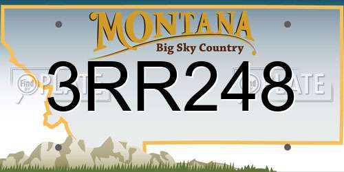 3RR248 Montana License Plate
