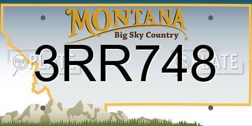 3RR748 Montana License Plate