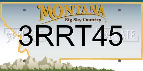 3RRT45 Montana License Plate