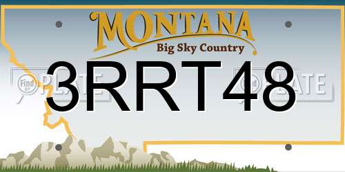 3RRT48 Montana License Plate