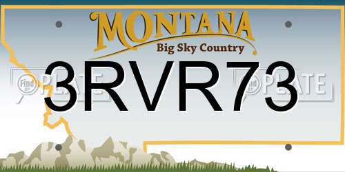 3RVR73 Montana License Plate