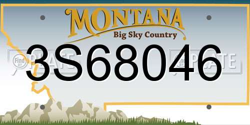 3S68046 Montana License Plate