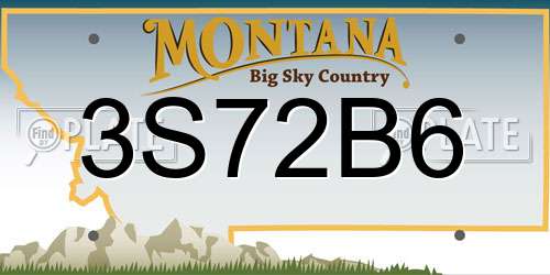 3S72B6 Montana License Plate
