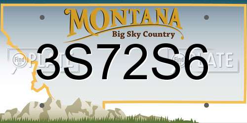 3S72S6 Montana License Plate