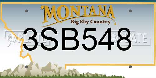 3SB548 Montana License Plate