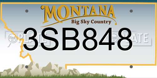 3SB848 Montana License Plate