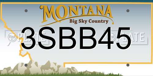 3SBB45 Montana License Plate