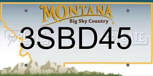 3SBD45 Montana License Plate