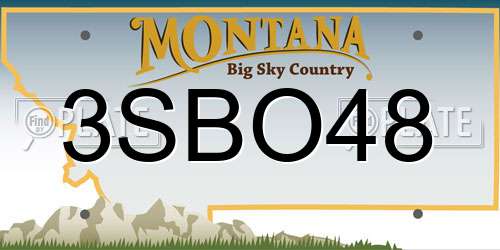 3SBO48 Montana License Plate