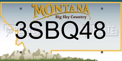 3SBQ48 Montana License Plate