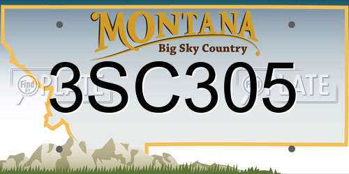 3SC305 Montana License Plate