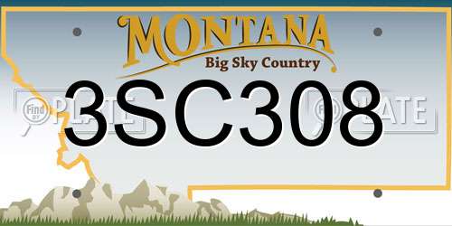3SC308 Montana License Plate