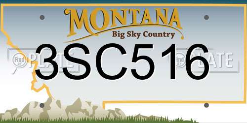 3SC516 Montana License Plate