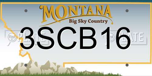 3SCB16 Montana License Plate