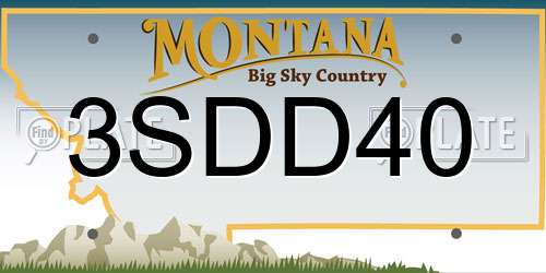 3SDD40 Montana License Plate