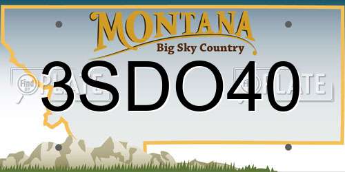 3SDO40 Montana License Plate