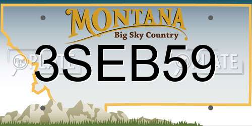 3SEB59 Montana License Plate