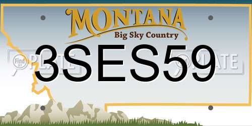 3SES59 Montana License Plate