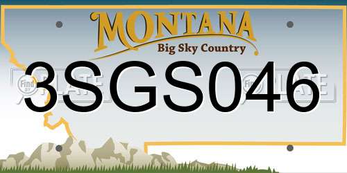 3SGS046 Montana License Plate