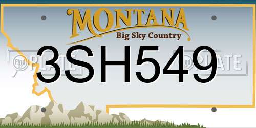 3SH549 Montana License Plate