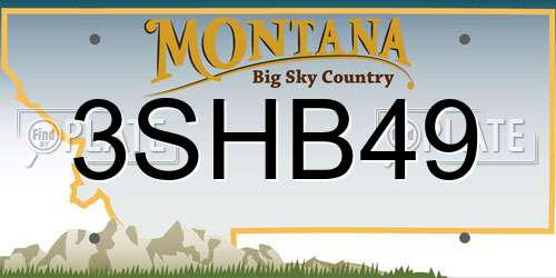 3SHB49 Montana License Plate