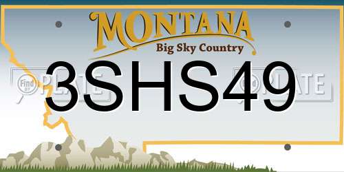 3SHS49 Montana License Plate