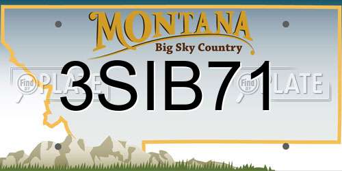 3SIB71 Montana License Plate