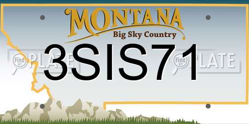 3SIS71 Montana License Plate