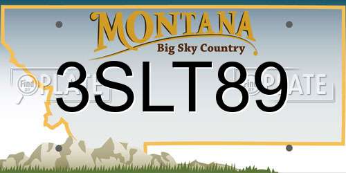 3SLT89 Montana License Plate