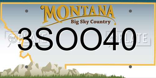 3SOO40 Montana License Plate