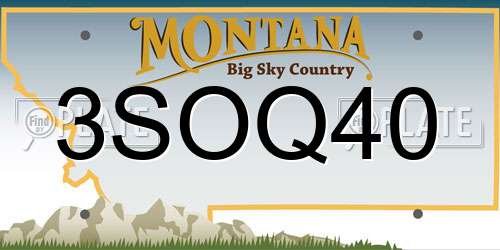 3SOQ40 Montana License Plate