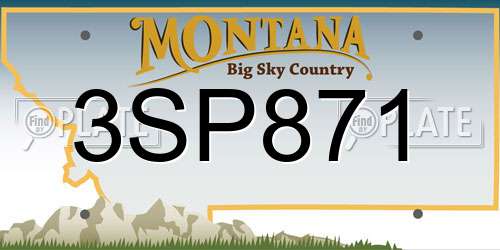 3SP871 Montana License Plate