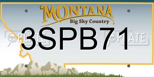 3SPB71 Montana License Plate